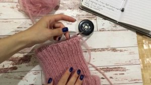 Модная Шапка с двумя отворотами из мохера Alize. Шапка такори из мохера .