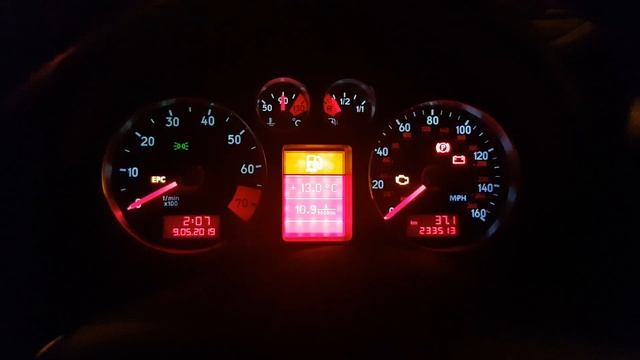 Audi TT 8N Instrument cluster output test смотреть онлайн