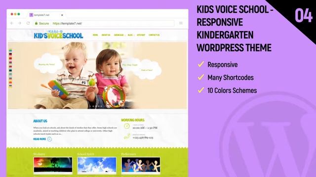 Best 7 KinderGarten Wordpress Themes 2019 - For Schools, Kids Education | Template7 смотреть онлайн