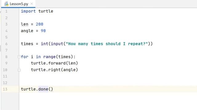 Python Turtle Tutorial - Lesson 5 - For loops смотреть онлайн