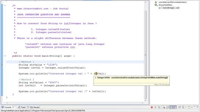 Java Convert String to Int Integer смотреть онлайн