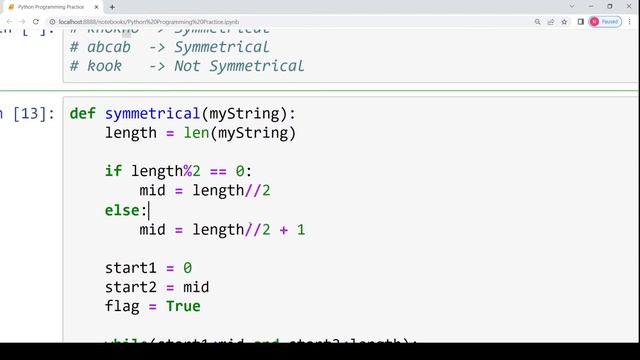 Check if a string is symmetric or not | Python Programming for Beginners | Basics of Python 3 Cours смотреть онлайн
