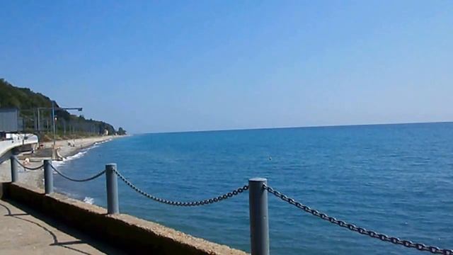 Пляж санатория "Авроры" в Аше, Лазаревского района. смотреть онлайн