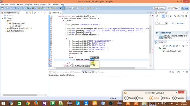 JDBC USING MYSQL TUTORIAL 3 SWITCH CASE смотреть онлайн