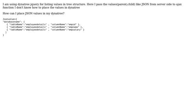 How to pass json value to dynatree jquery? смотреть онлайн
