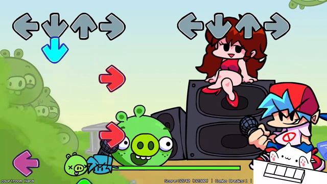 Friday Night Funkin' Bongo Cat plays VS Green Pig Hard Mode! смотреть онлайн
