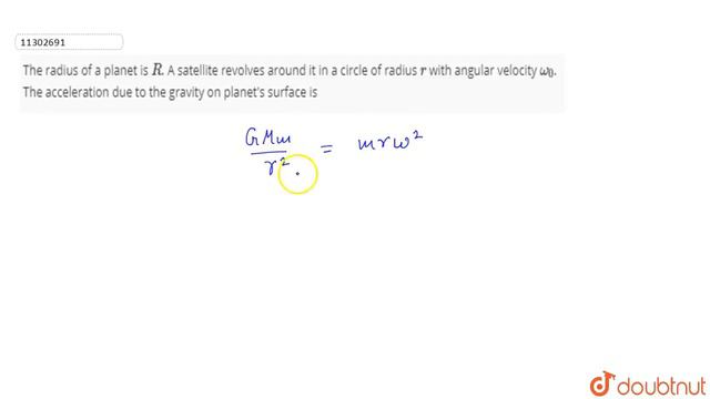 The radius of a planet is `R`. A satellite revolves around it in a circle of radius `r` with angula смотреть онлайн