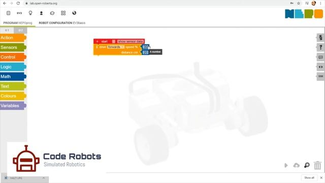 Forward and Back - Open Roberta Labs EV3 Sim - Task 1 смотреть онлайн