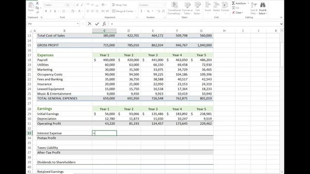 Adding Taxes and Interest Expenses to an Income Statement in Excel смотреть онлайн