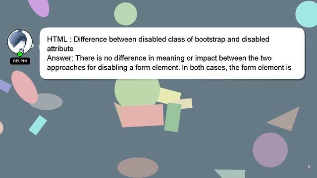 HTML : Difference between disabled class of bootstrap and disabled attribute смотреть онлайн