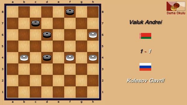 Kolesov Gavril (RUS) - Valuk Andrei (BLR). WK-match. Russian Checkers_Men- 2006. 5 round. смотреть онлайн