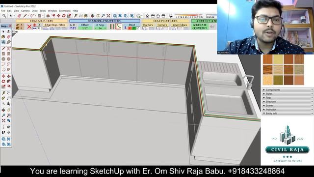 How to Model Interior of Kitchen | SketchUp Tutorial/ 3D Warehouse / Import AutoCAD Plan in SketchU смотреть онлайн