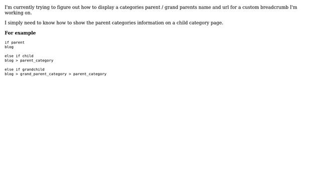 Wordpress: How to display parent category name and link for custom breadcrumb? смотреть онлайн