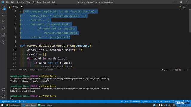[Arabic] Problems Solving With Python - Remove Duplicate Words смотреть онлайн