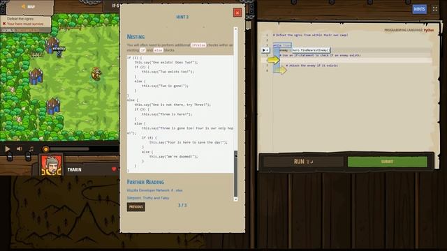 CODE COMBAT PYTHON level IF-STRAVAGANZA, Arguments Basic Syntax If Statements Variables While Loops смотреть онлайн