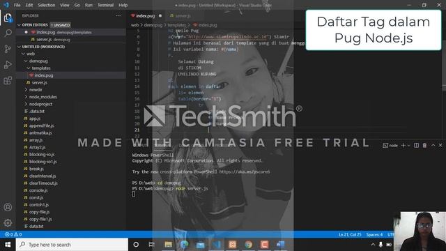 #31.Daftar Tag dalam Pug Node.js смотреть онлайн