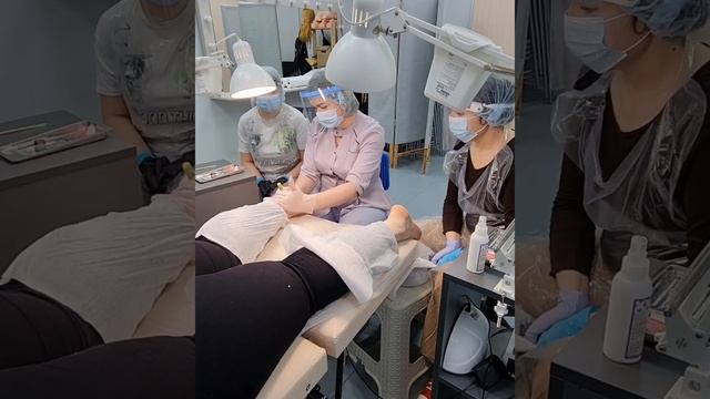 Кусочек курса "педикюр с элементами подологии " Как проходит обучение в школе красоты Махаон смотреть онлайн