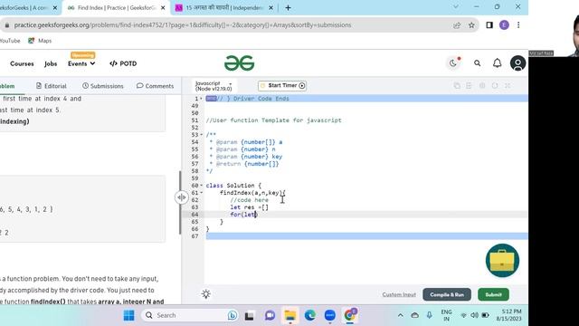 Find Index || GFG || DSA in JavaScript part-18 || Hindi || Multiple solution смотреть онлайн