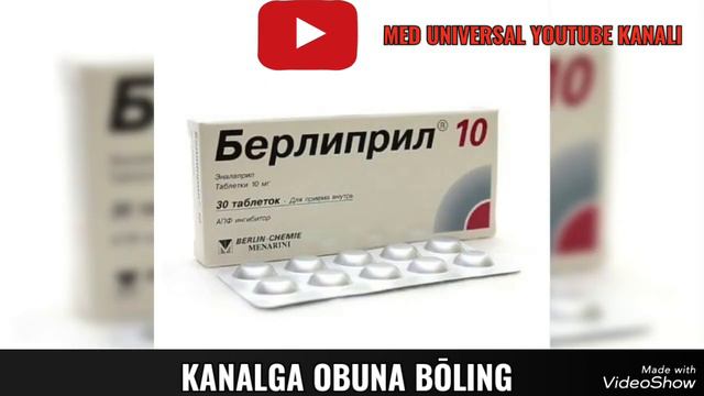 BERLIPRIL TABLETKASI HAQIDA MA'LUMOT. БЕРЛИПРИЛ ТАБЛЕТКАСИ ХАҚИДА МАЬЛУМОТ. #БЕРЛИПРИЛ #BERLIPRIL