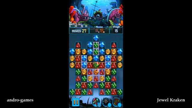 Jewel Kraken (by ACTIONFIT) - free offline match 3 puzzle game for Android and iOS - gameplay. смотреть онлайн