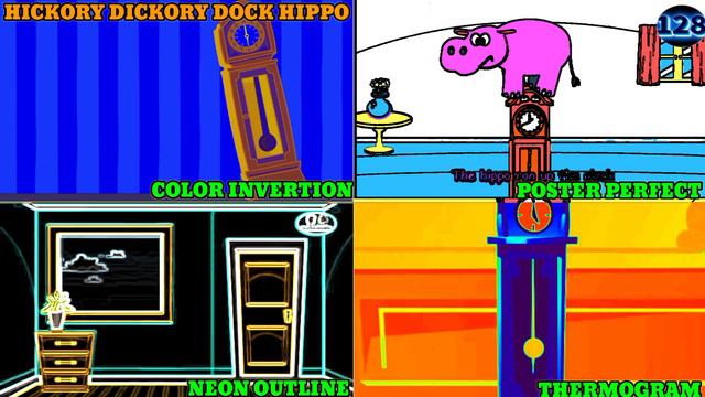 HICKORY DICKORY DOCK || 4 HIPPO WITH 4 AMAZING EFFECTS