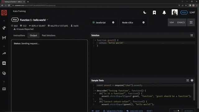 Codewars 8 kyu Function 1 - Hello World Javascript смотреть онлайн