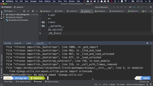 [오지랖 파이썬 웹 프로그래밍] 5장 Dstagram 25 - Heroku 배포 최종단계 - Deploy on heroku final step. смотреть онлайн