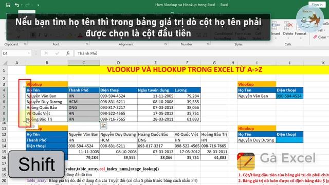 Excel cơ bản đến nâng cao cho người mới bắt đầu | Bài 07 Hàm VLOOKUP và HLOOKUP смотреть онлайн