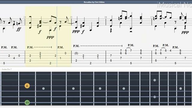 Guitar TAB (Chet Atkins) Borsalino | (1924-2001) Tutorial / Sheet / Lesson #iMn