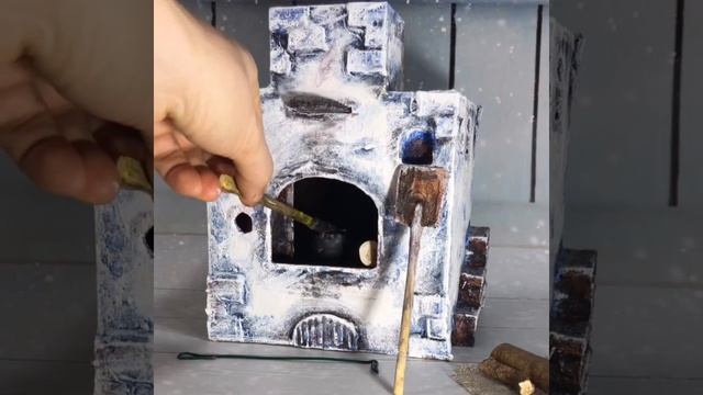 Оригинальная поделка-сувенир печь из обычного картона. смотреть онлайн