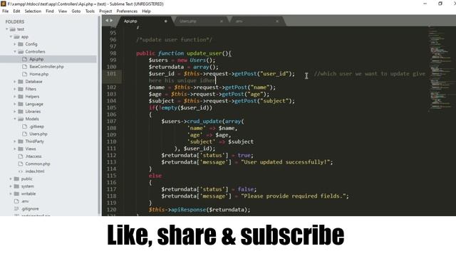 CodeIgniter CRUD API in 5 minutes, CodeIgniter update data API Tutorial #php #ci #apis #codeigniter смотреть онлайн