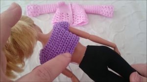 Одежда для куклы крючком  Ажурная кофточка