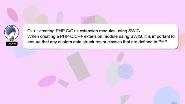 C++ : creating PHP C/C++ extension modules using SWIG смотреть онлайн