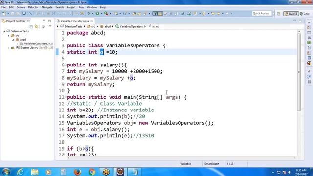 Selenium 11: Java Variables, and Operators смотреть онлайн