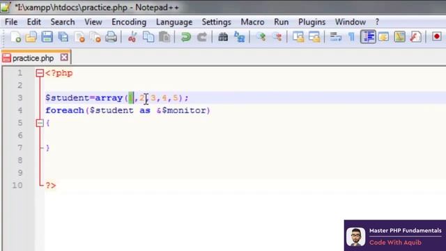 Arrays and the For-Each Loop - Chapter 10/19 | Master PHP Fundamentals смотреть онлайн