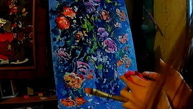 Мастер-класс по интуитивной живописи, пишем объемную картину "Я подарю тебе букет" смотреть онлайн