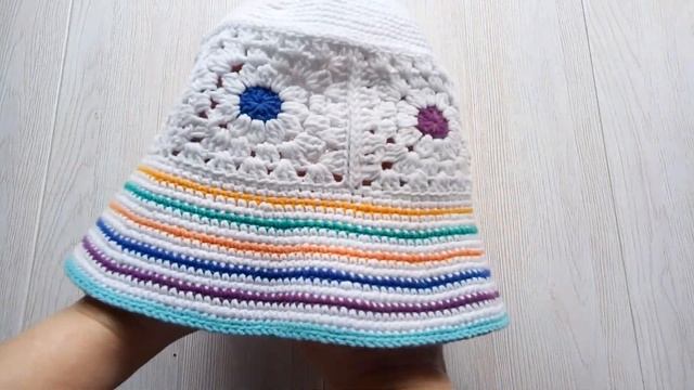 Летняя вязаная панама /Ярмарка Мастеров смотреть онлайн