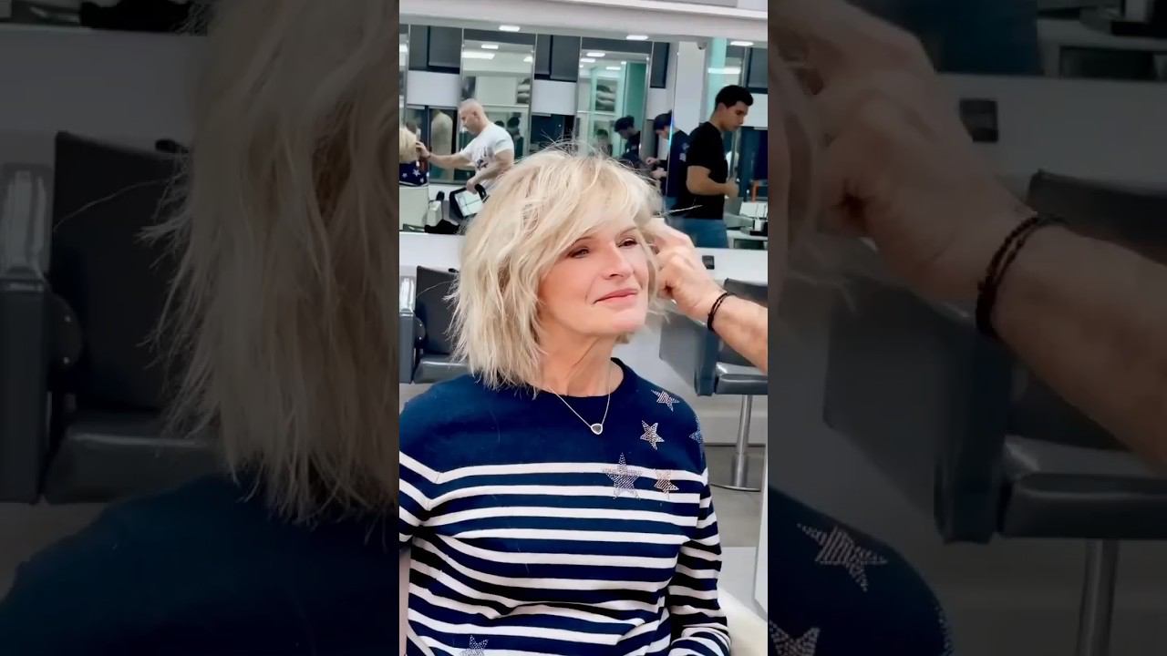 Стрижка Боб для женщин 70+и модная укладка смотреть онлайн