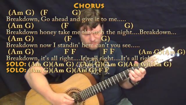Breakdown (Tom Petty) Fingerstyle Guitar Cover Lesson in Am with Chords/Lyrics смотреть онлайн