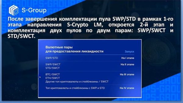 S-Group. Презентация S-GROUP. Новое направление S-Crypto Liquidity Mining.