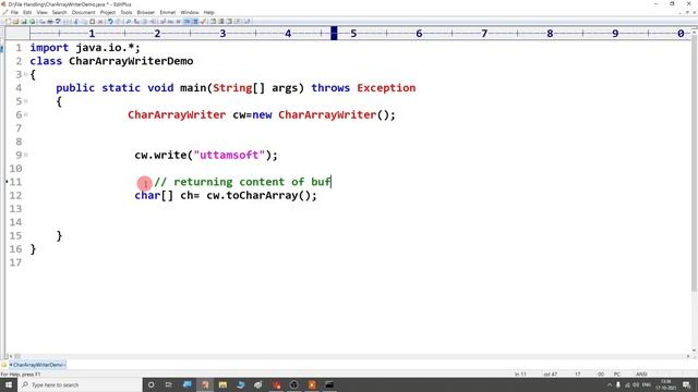 CharArrayWriter class in java language | explain | example | how to use | File Handling in java смотреть онлайн