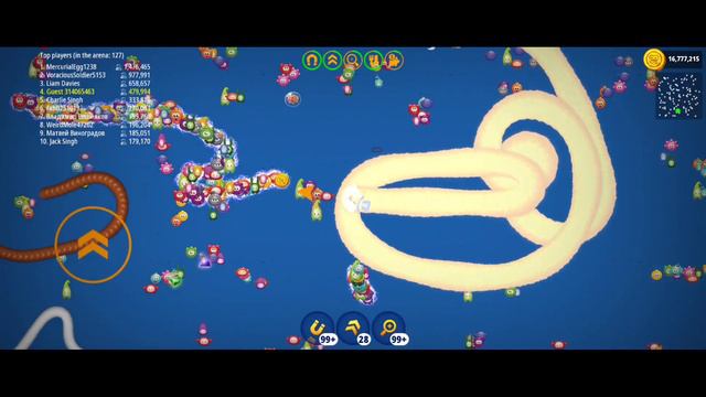 Worms Zone io 🐛🐍 | 🐍 Sly fox snake 🐍 eating doll food | x5 power смотреть онлайн
