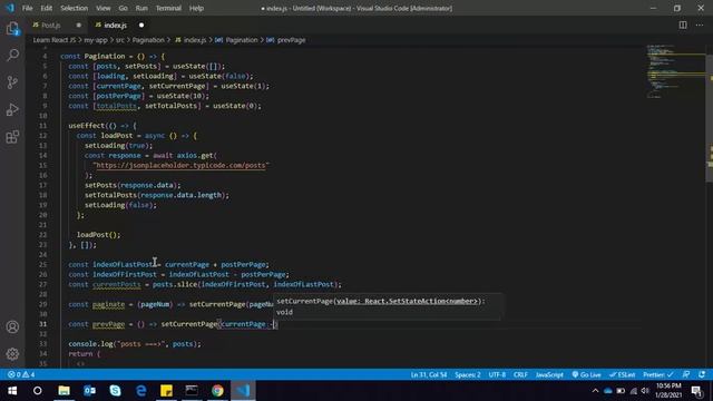 Simple Pagination using API in React + Hooks смотреть онлайн