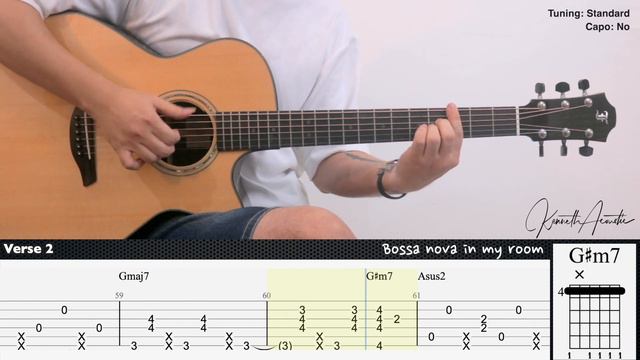 Falling Behind - Laufey | Fingerstyle Guitar | TAB + Chords + Lyrics смотреть онлайн