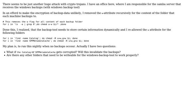 readonly mode for SMB Windows backups on Samba Server to prevent encryption/manipulation смотреть онлайн
