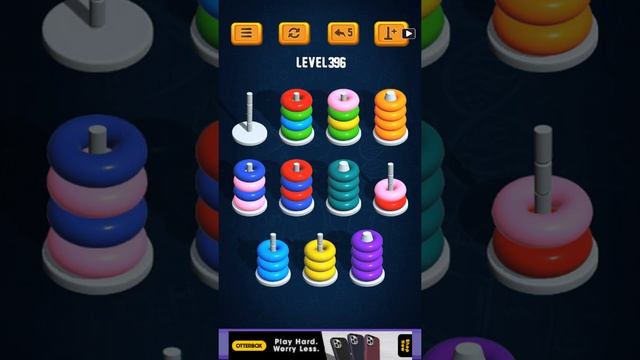 Hoop Sort Puzzle - Color Ring Stack Sorting Game Level 396 Solution смотреть онлайн