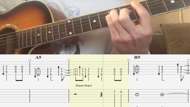 ПАПИН ОЛИМПОС -- ХУДОЖНИЦА на 2-х гитарах | Табы, аккорды, соло смотреть онлайн