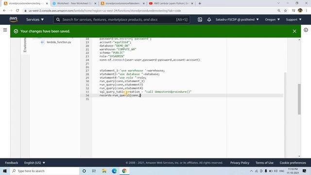 USE AWS Lambda TO CALL PROCEDURES IN SNOWFLAKE смотреть онлайн