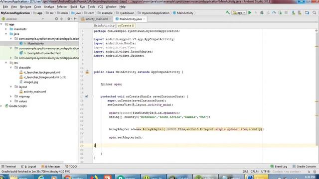 setOnItemSelectedListener - Spinner- Android Studio смотреть онлайн