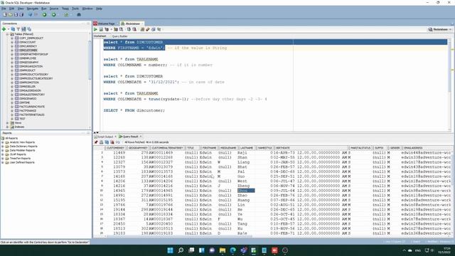 ORACLE SQL TUTORIAL: Examples with SELECT and WHERE SQL Developer смотреть онлайн